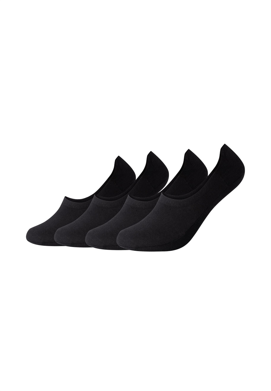 camano ONLINE COMFORT LASER CUT FOOTIES UNISEX 4 PACK - Socken - black/schwarz