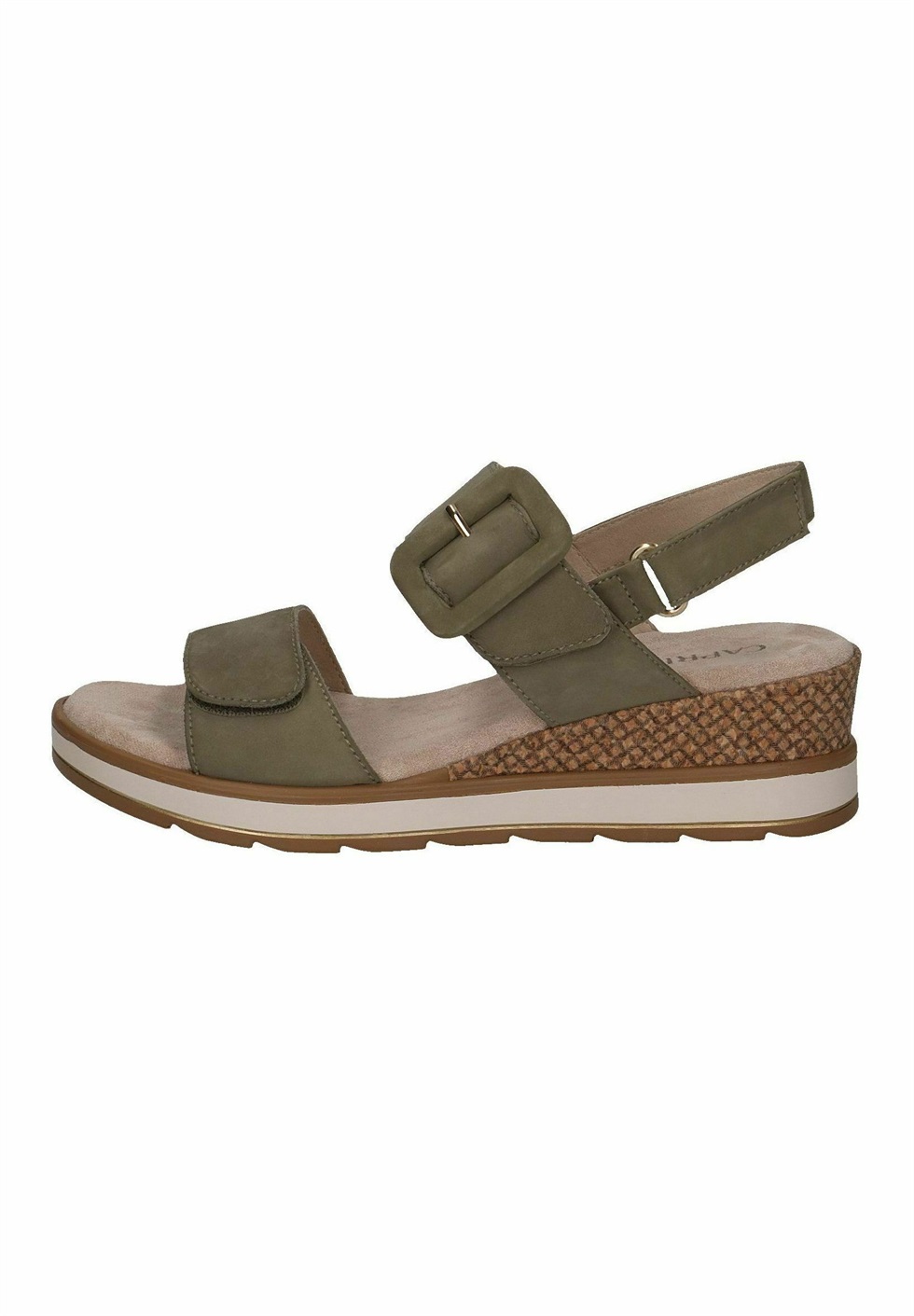 Caprice Plateausandalette - olive nubuc/khaki