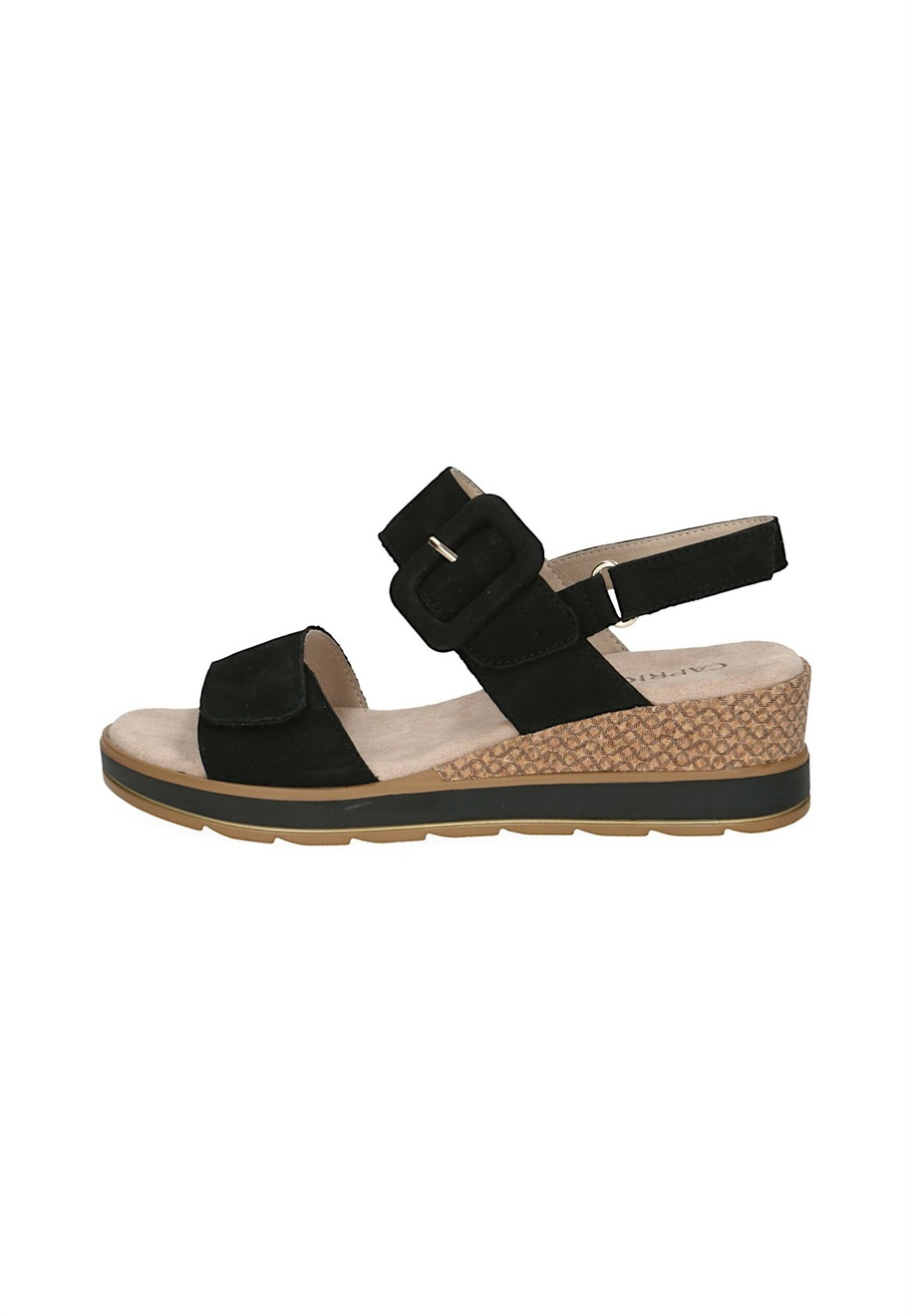 Caprice Plateausandalette - black nubuc/schwarz