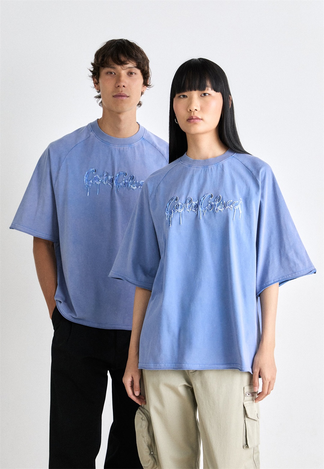 Carlo Colucci UNISEX - T-Shirt print - vintage blue/blau