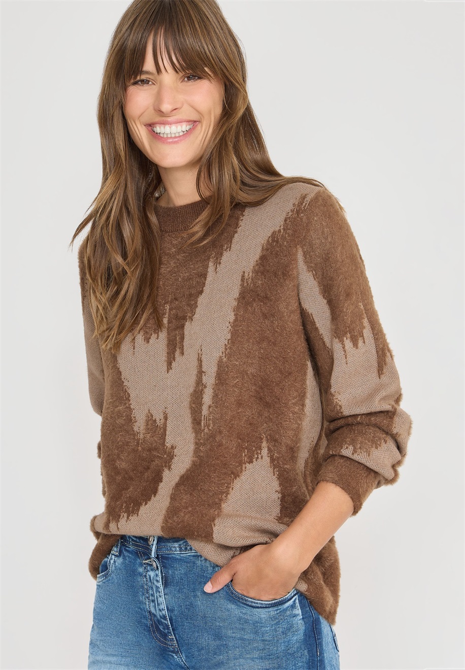 Cecil GEMUSTERTER - Strickpullover - braun
