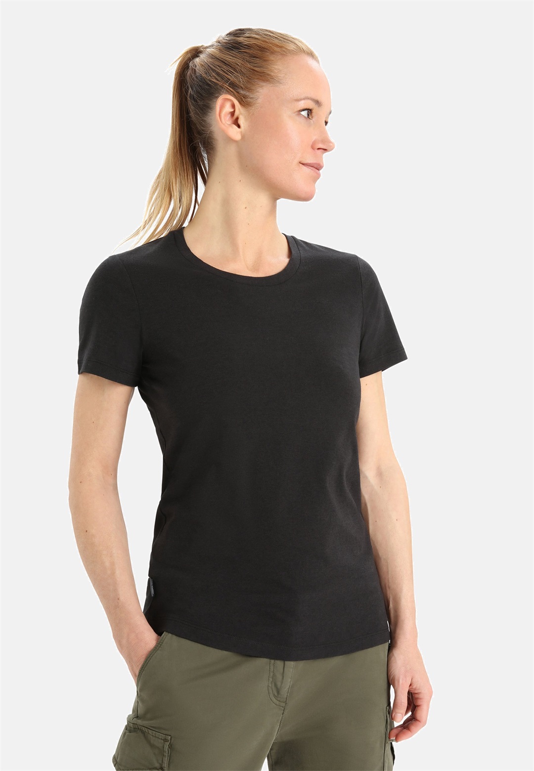 icebreaker MERINO BLEND CENTRAL CLASSIC - T-Shirt basic - BLACK/schwarz