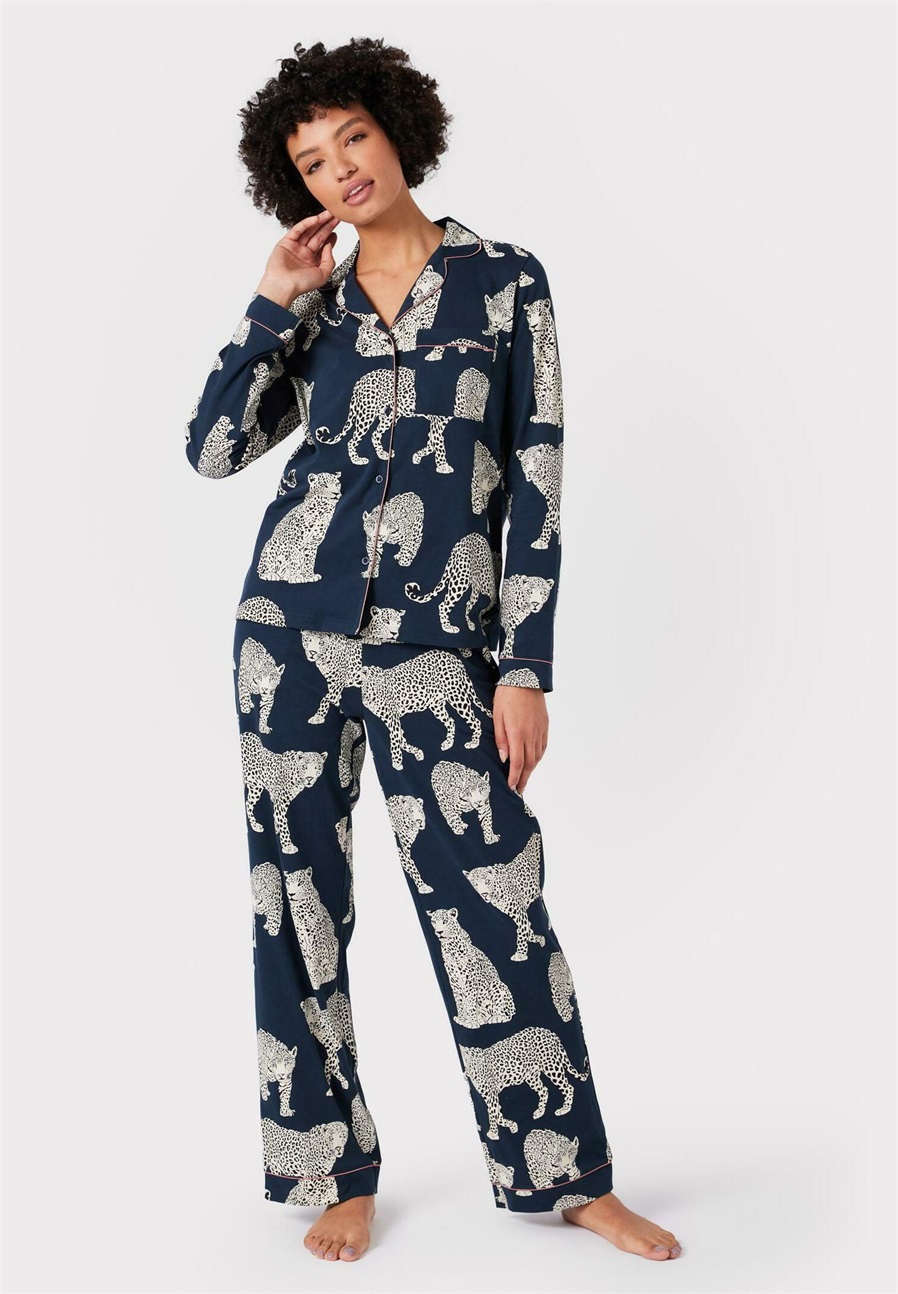 Chelsea Peers LONG - Nachtwäsche Set - navy/dunkelblau
