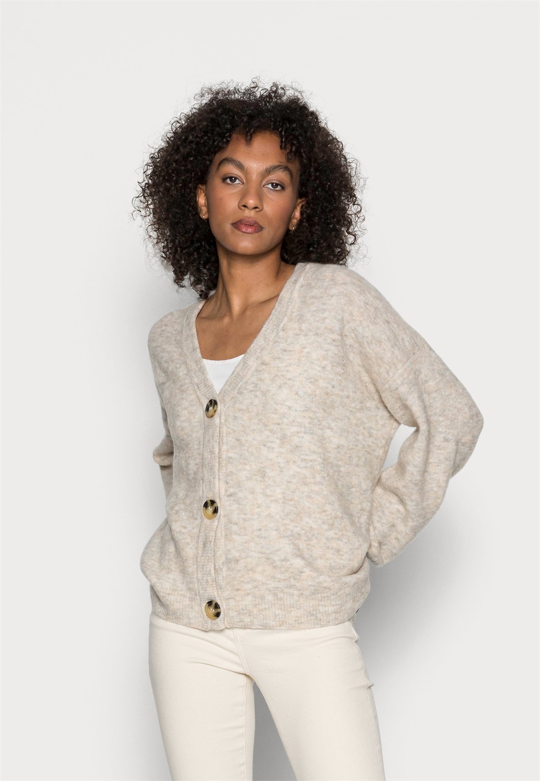 Cream CRMERLE - Strickjacke - oat melange/beige
