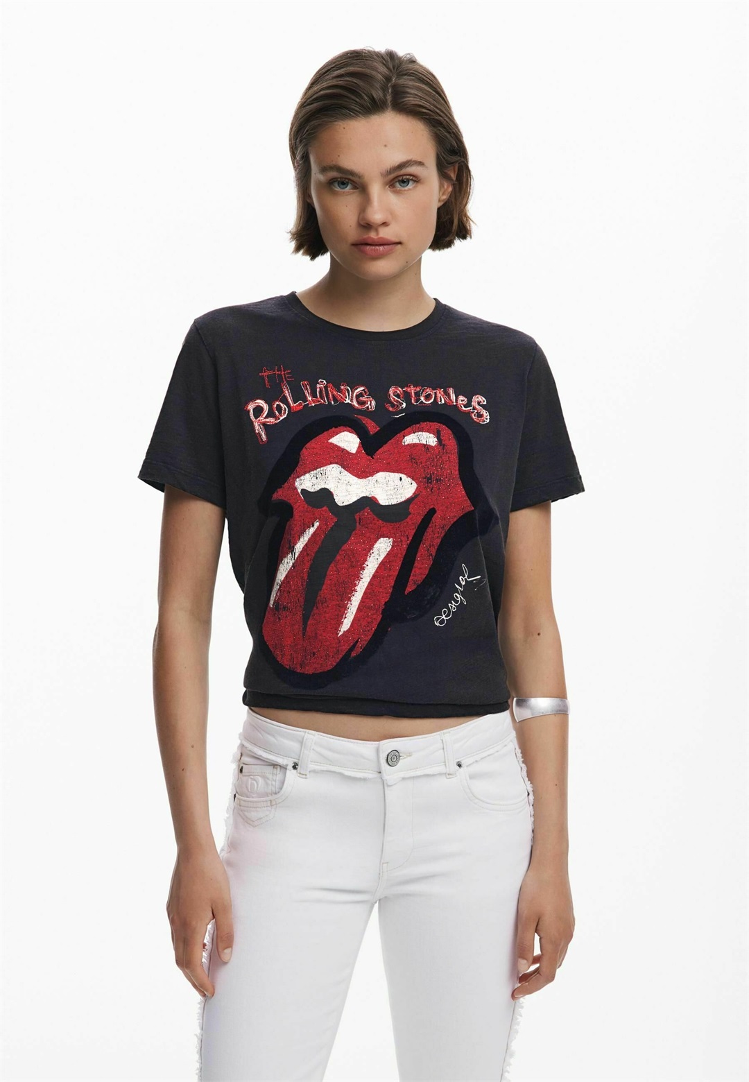 Desigual ROLLING STONES SHORT-SLEEVE - T-Shirt print - black/schwarz