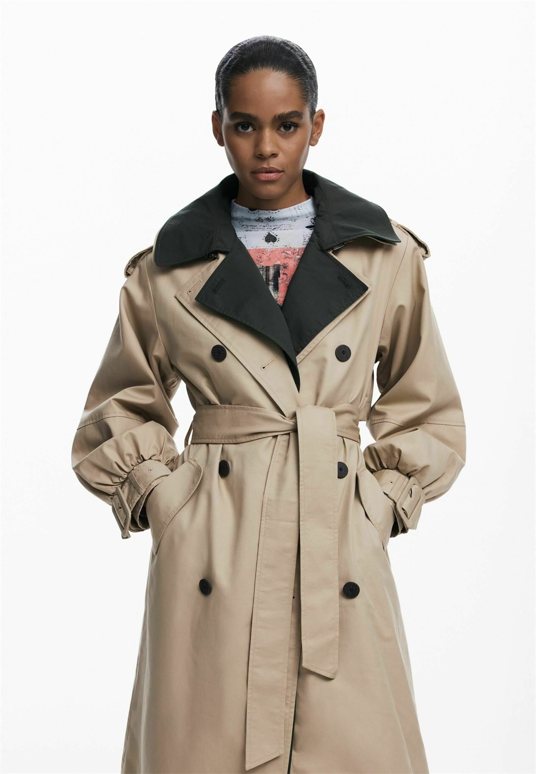 Desigual DOUBLE LAPEL - Trenchcoat - beige