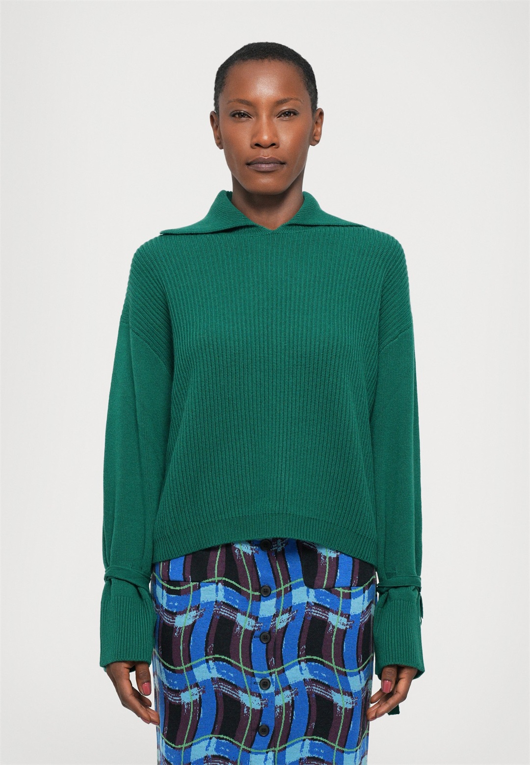 Diane von Furstenberg MARA SWEATER - Strickpullover - reptile/schwarz
