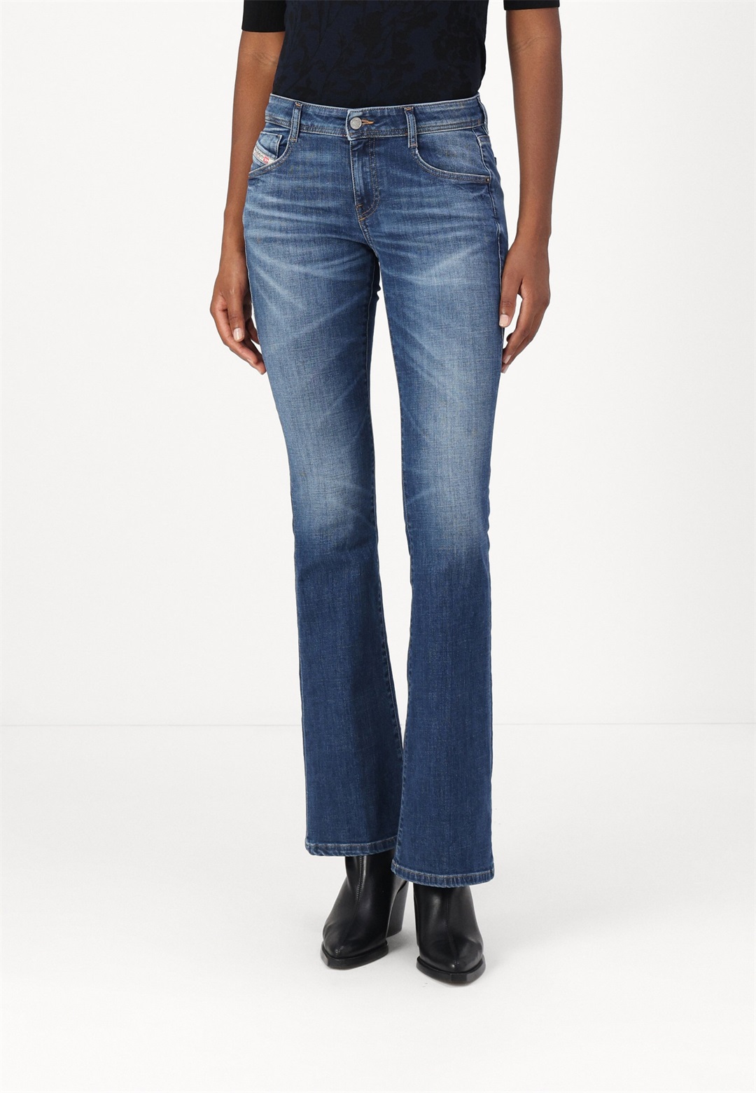 Diesel EBBEY - Jeans Bootcut - blue denim/blau