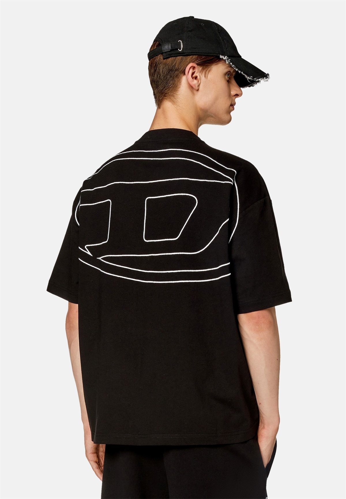 Diesel BOGGY MEGOVAL - T-Shirt print - black/schwarz
