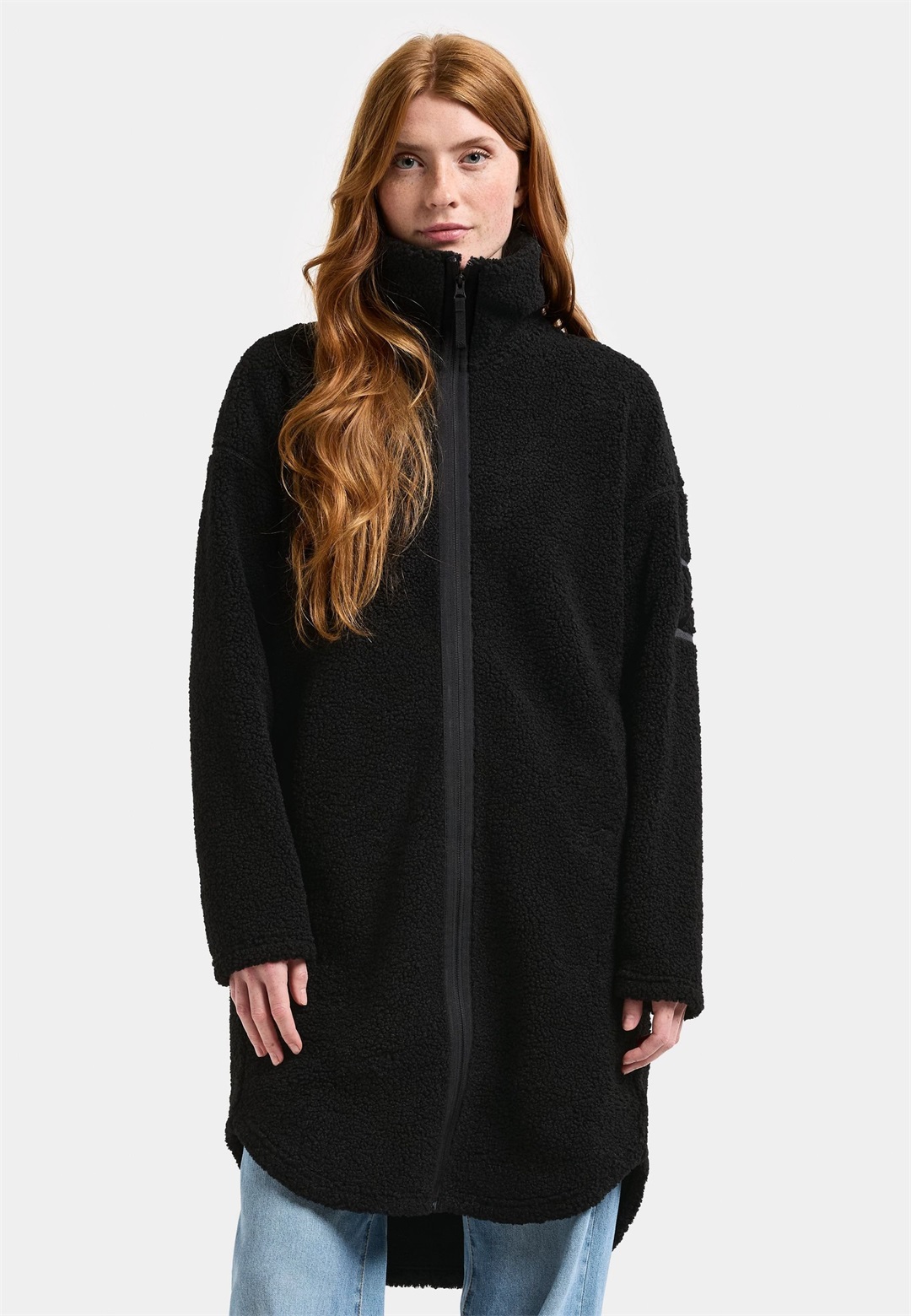 Didriksons JILL LONG FULL-ZIP - Fleecejacke - black/schwarz