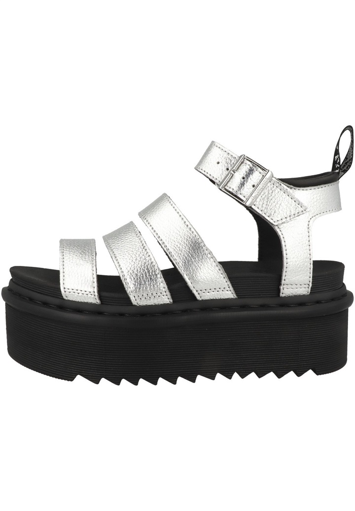 Dr. Martens QUAD - Plateausandalette - silver metallic tumble/silberfarben