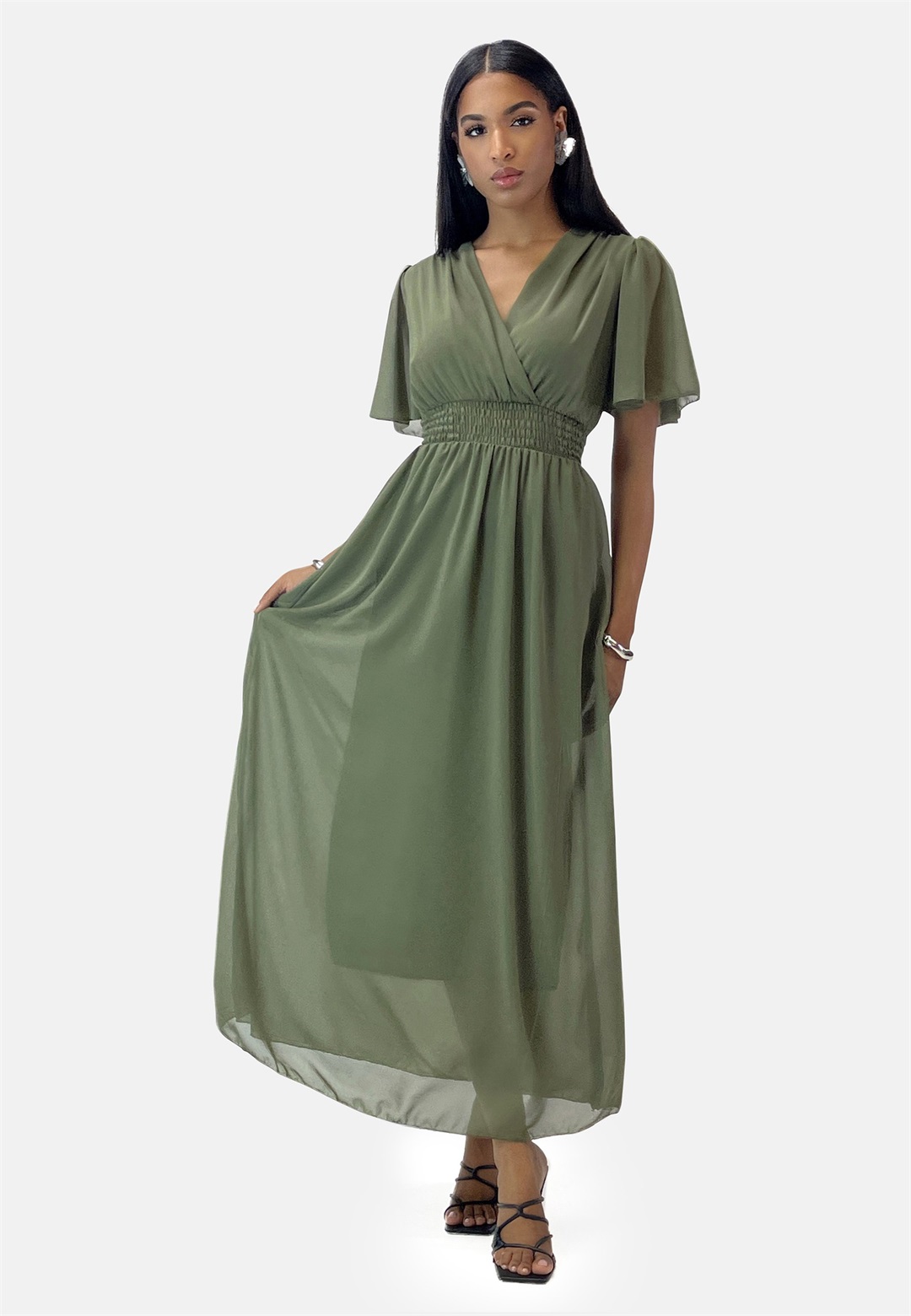 Elara Maxikleid - khaki