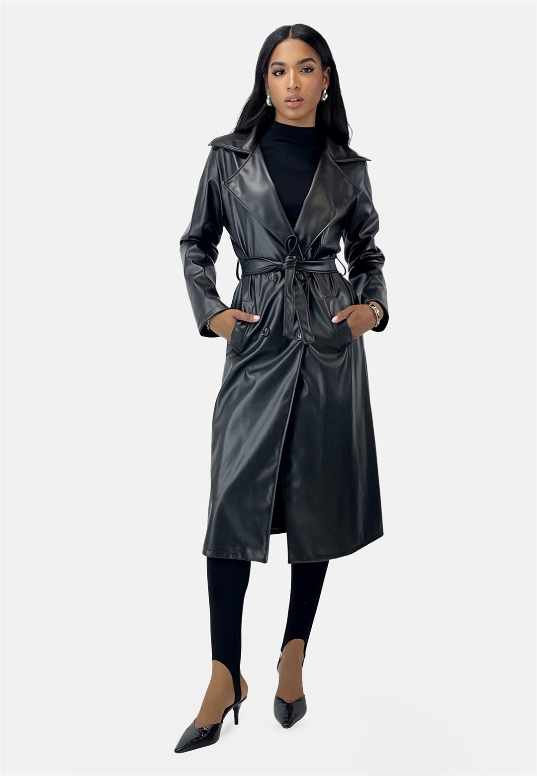 Elara Trenchcoat - schwarz