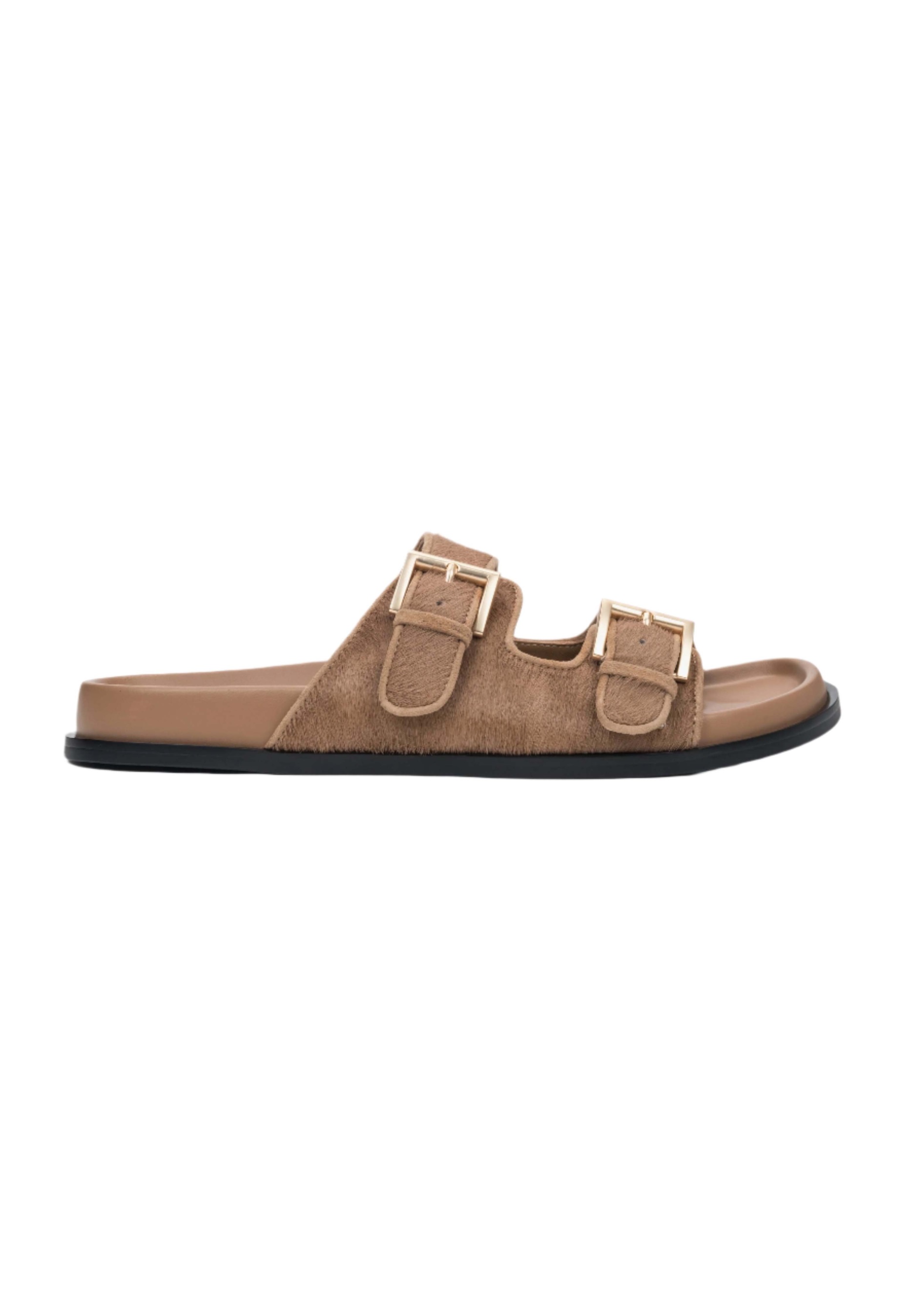ESTRO Z SZEROKIMI REGULOWANYMI PASKAMI - Pantolette flach - brown/braun