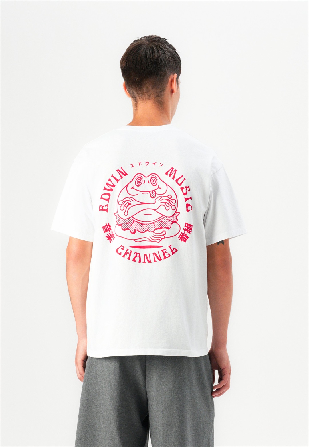 Edwin MUSIC CHANNEL UNISEX - T-Shirt print - white/red/weiß