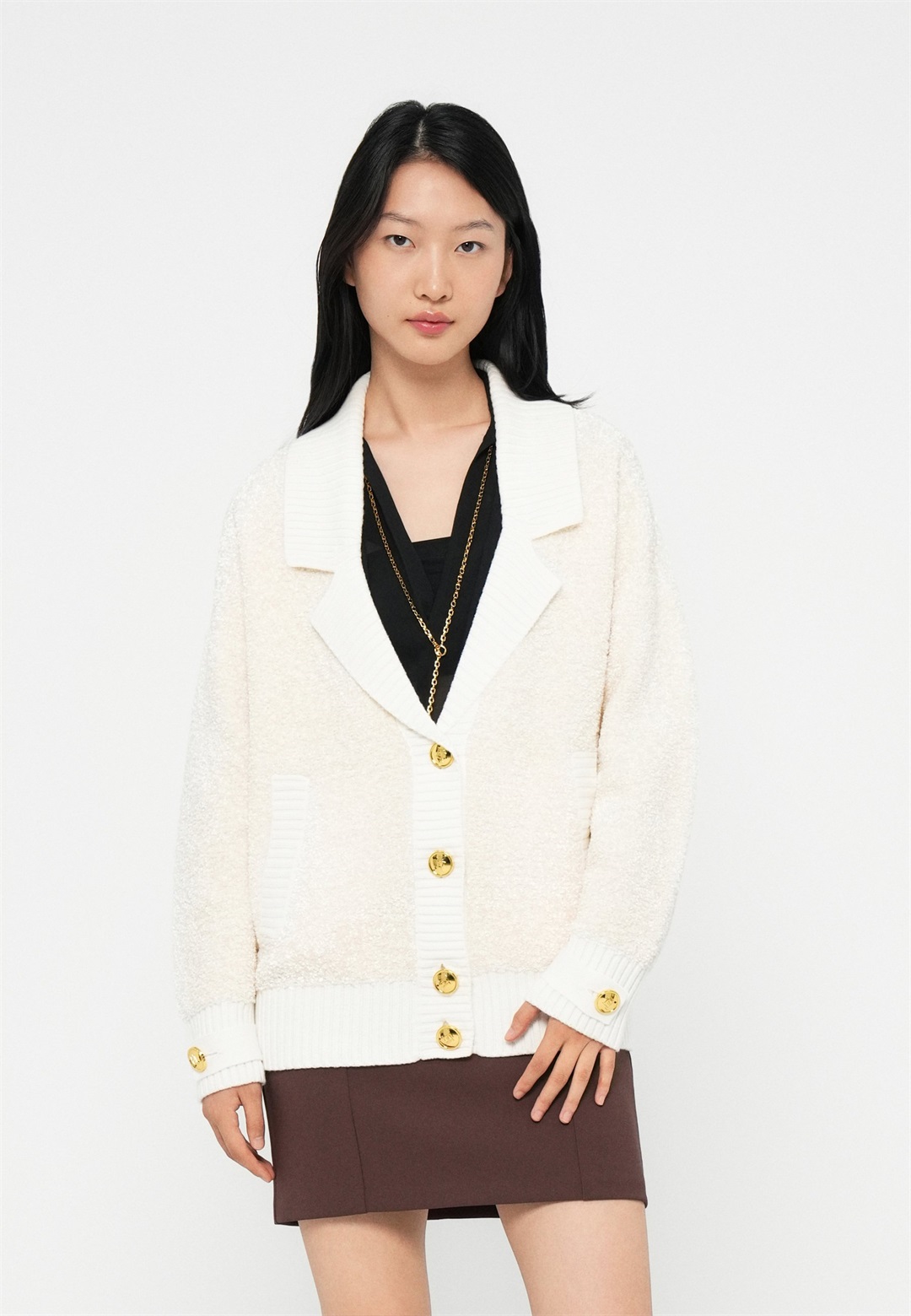 Elisabetta Franchi Strickjacke - milk/offwhite