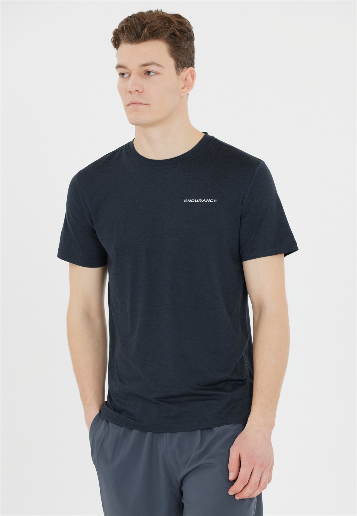 Endurance ABDON - Sport T-Shirt - black melange/schwarz