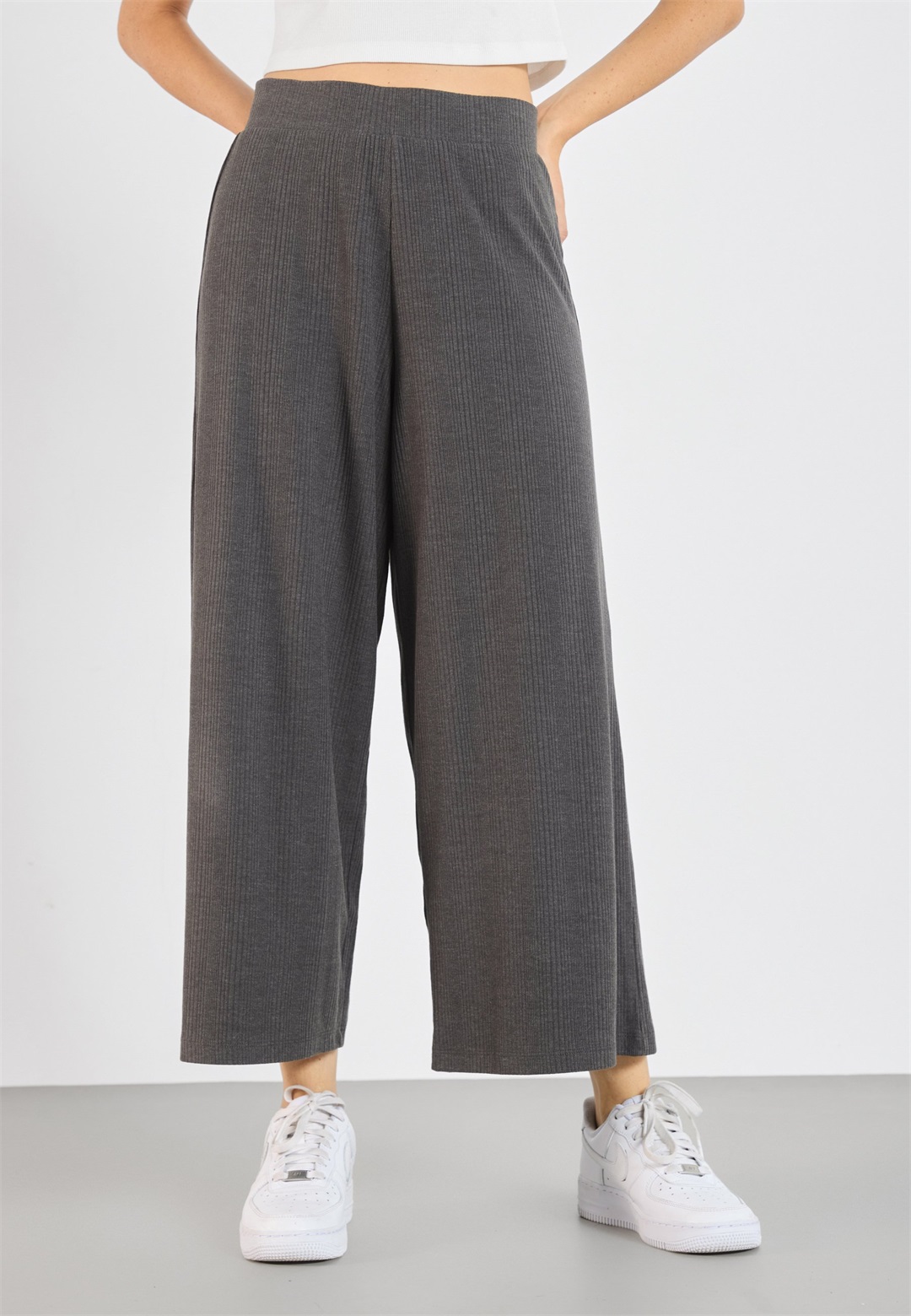 Even&Odd Stoffhose - mottled dark grey/dunkelgrau-meliert