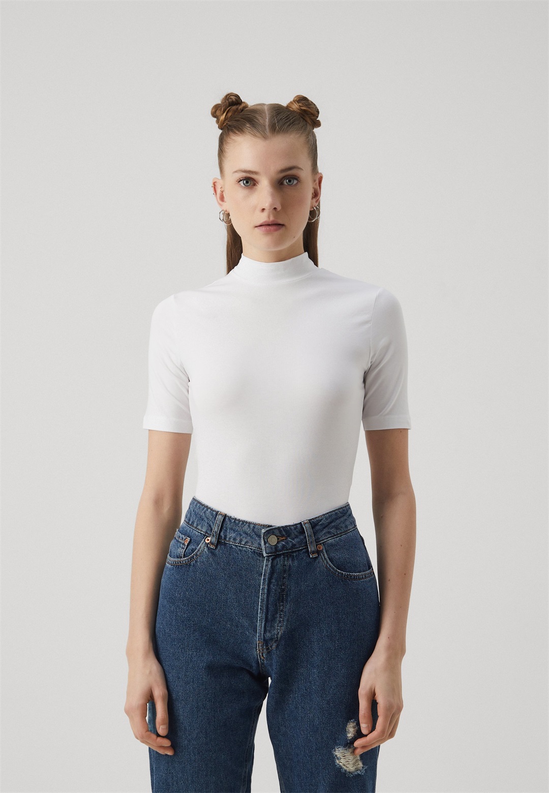 Even&Odd 2 PACK - T-Shirt basic - white/black/weiß