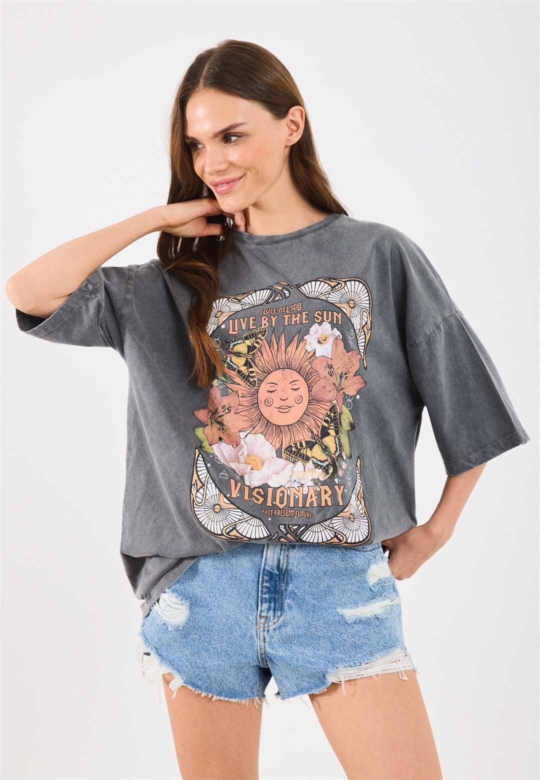 Even&Odd T-Shirt print - black/schwarz