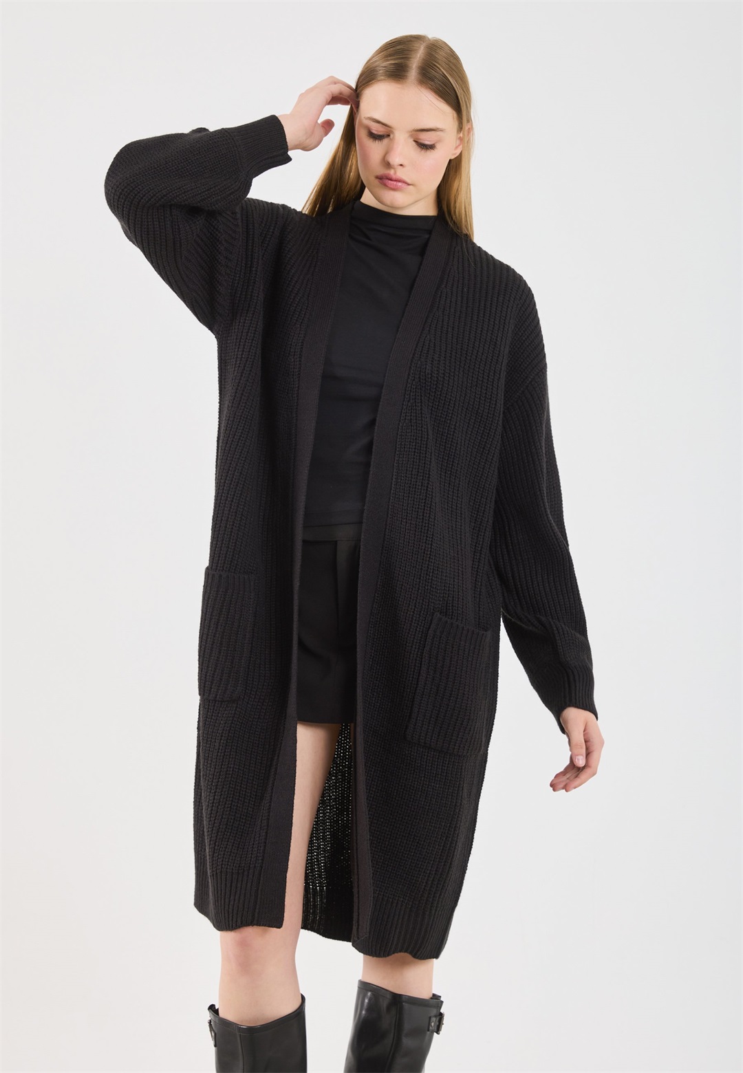 Even&Odd Strickjacke - black/schwarz
