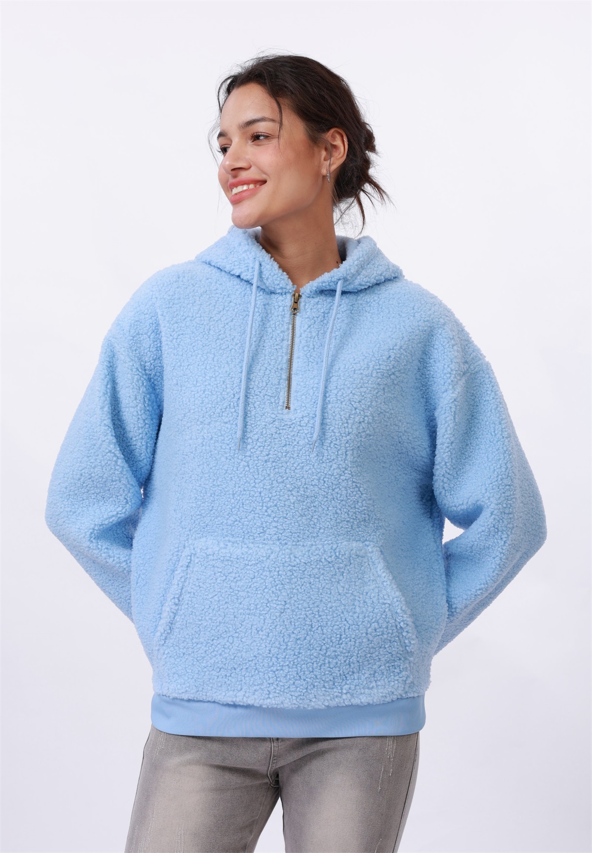 Even&Odd TEDDY ZIP THROUGH - Fleecepullover - blue/blau