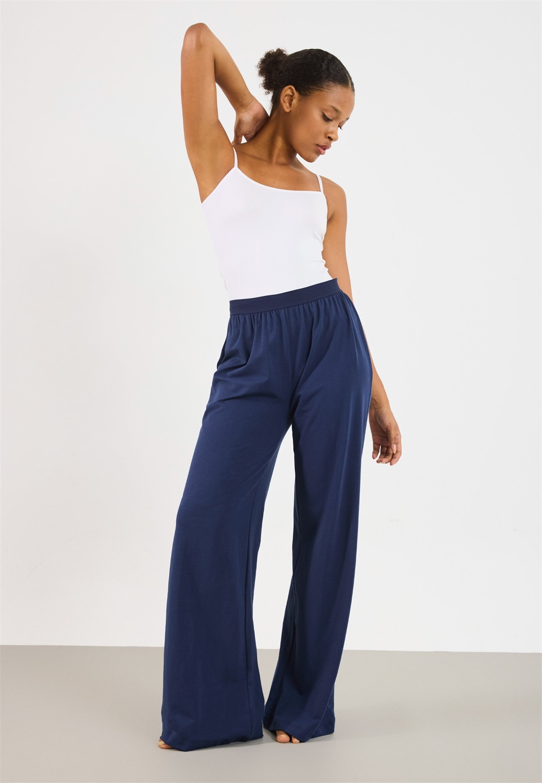 Even&Odd 2 PACK - Nachtwäsche Hose - hummus & dark blue/beige