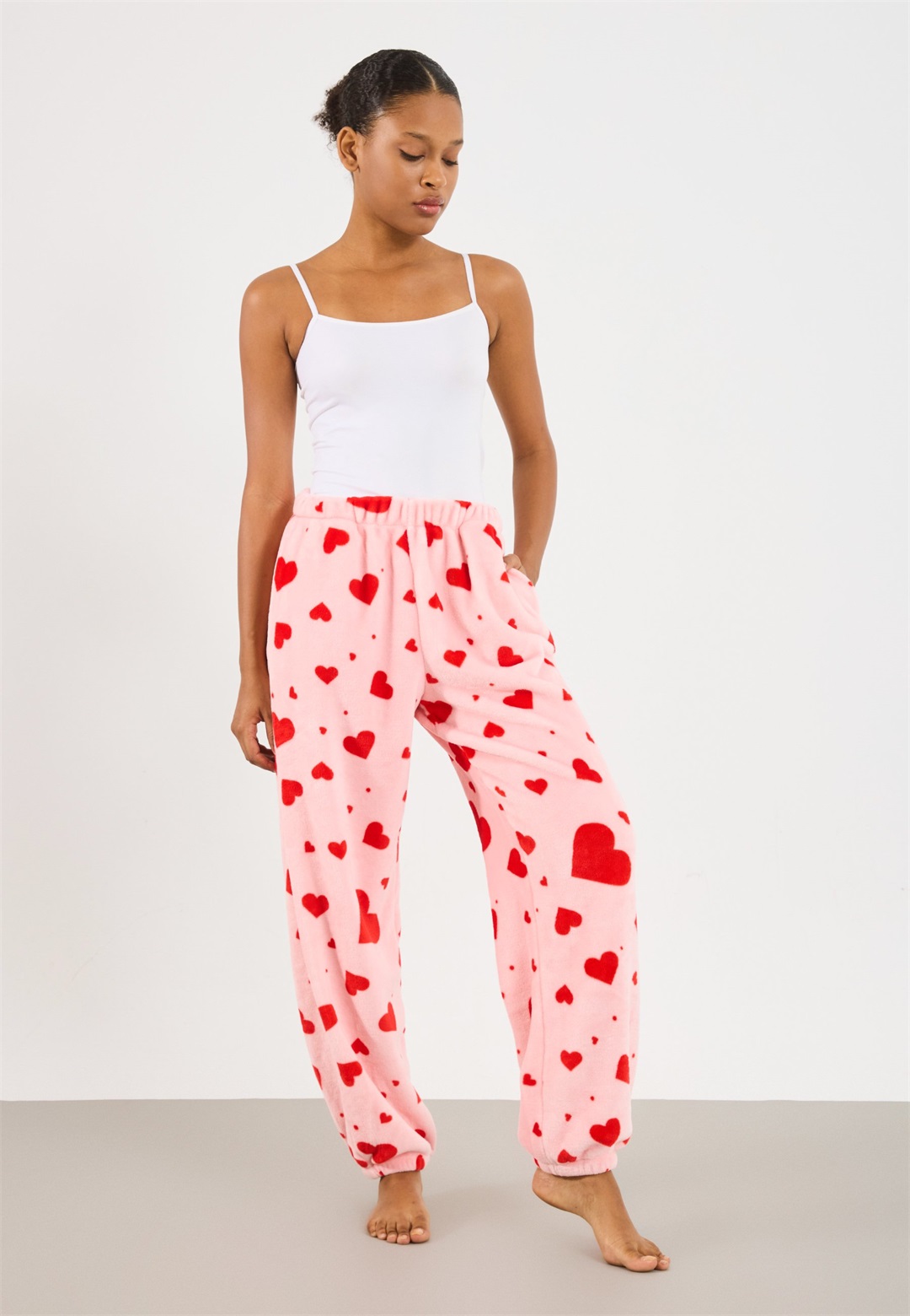 Even&Odd PLUSH 2 PACK LOUNGE PANTS - Nachtwäsche Hose - pink/ grey/pink
