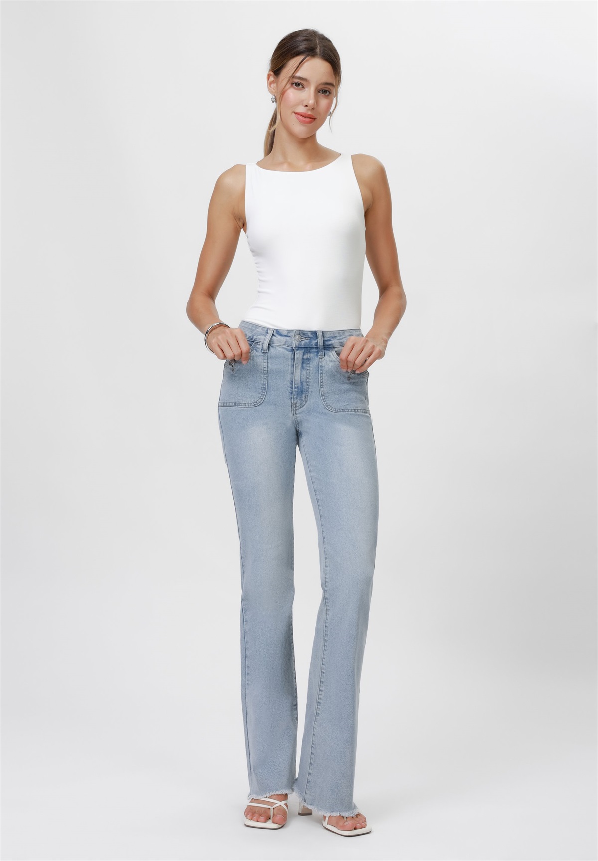 Even&Odd Tall Flared Jeans - light blue/hellblau
