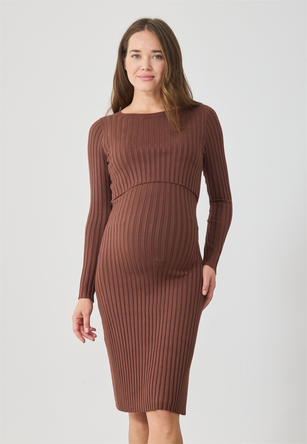 Anna Field MAMA Strickkleid - chocolate lab/dunkelbraun