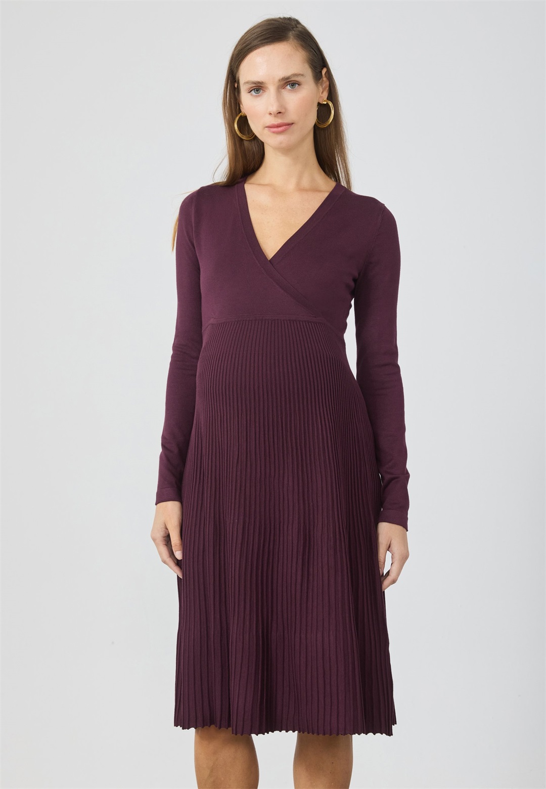 Anna Field MAMA Strickkleid - wine/bordeaux