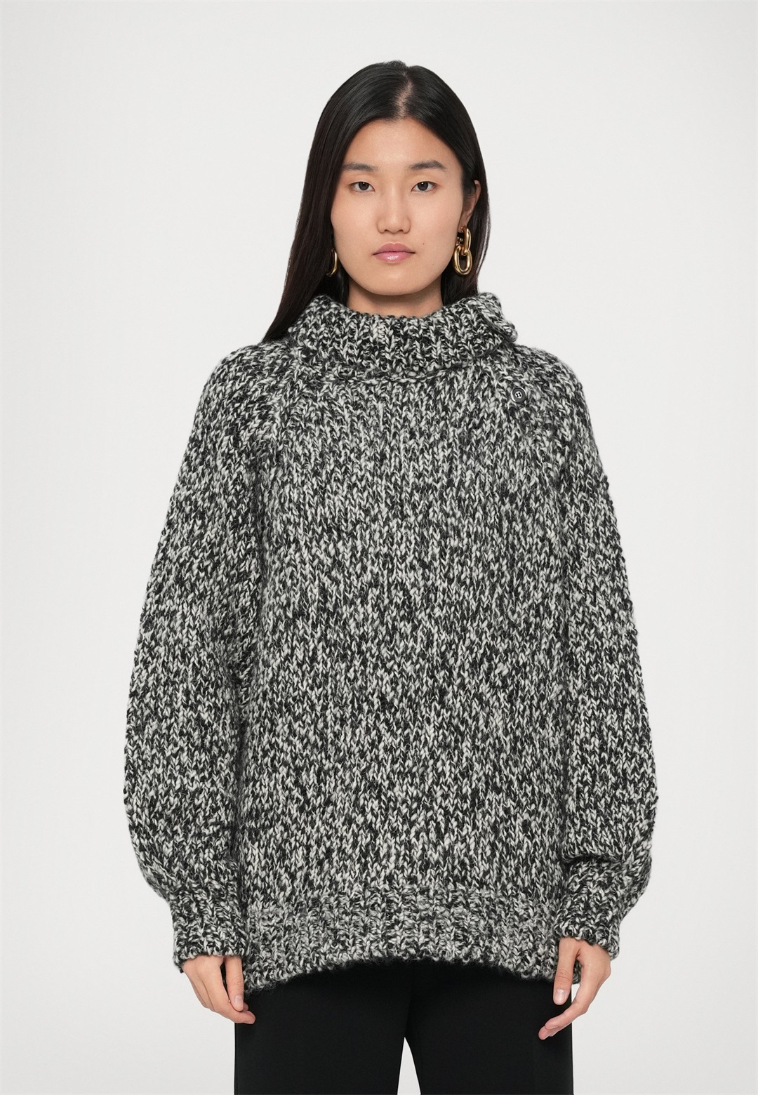 Filippa K SWEATER - Strickpullover - black/schwarz