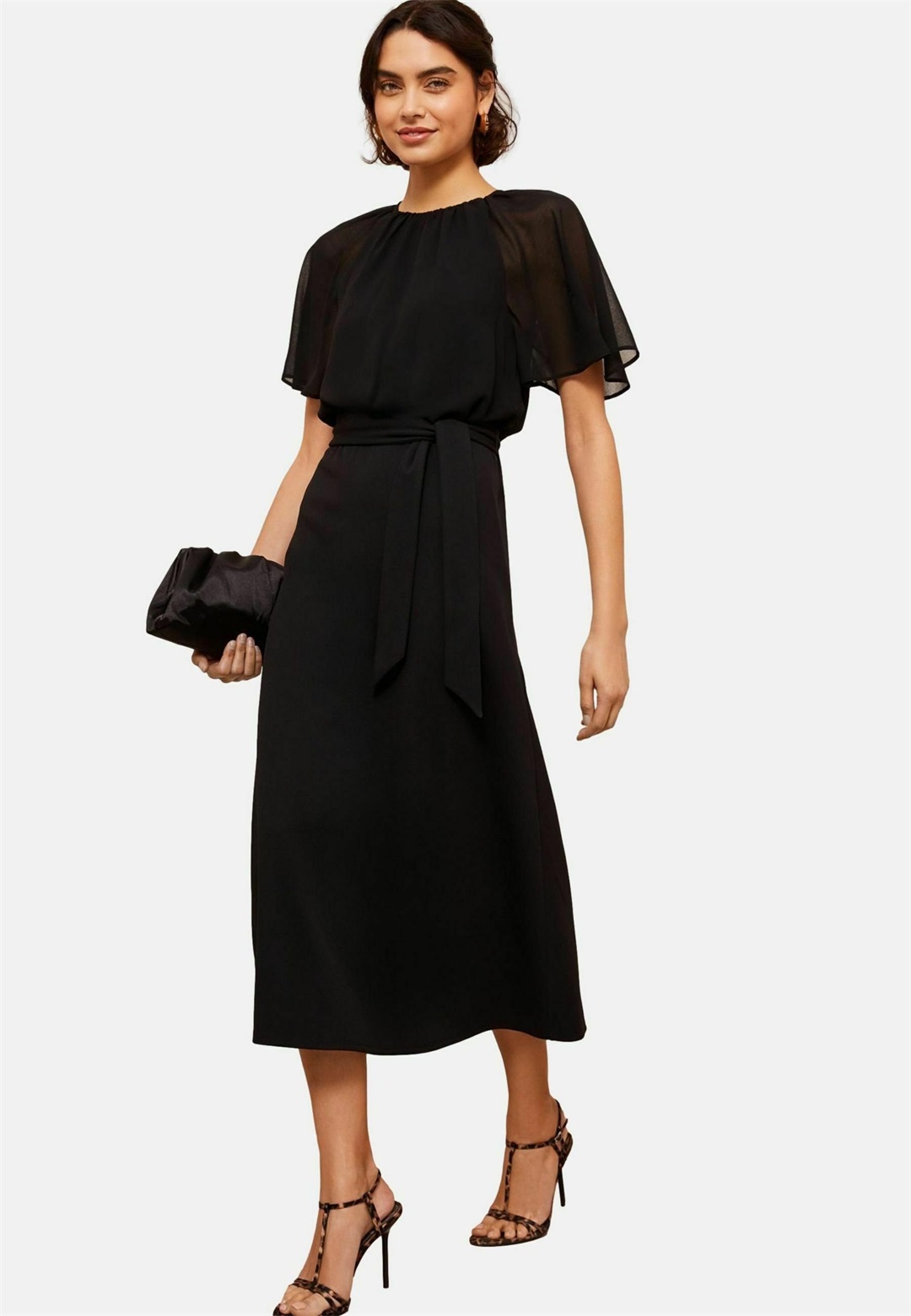 Friends Like These REGULAR FIT - FLUTTER SLEEVE MIDI - Freizeitkleid - black/schwarz