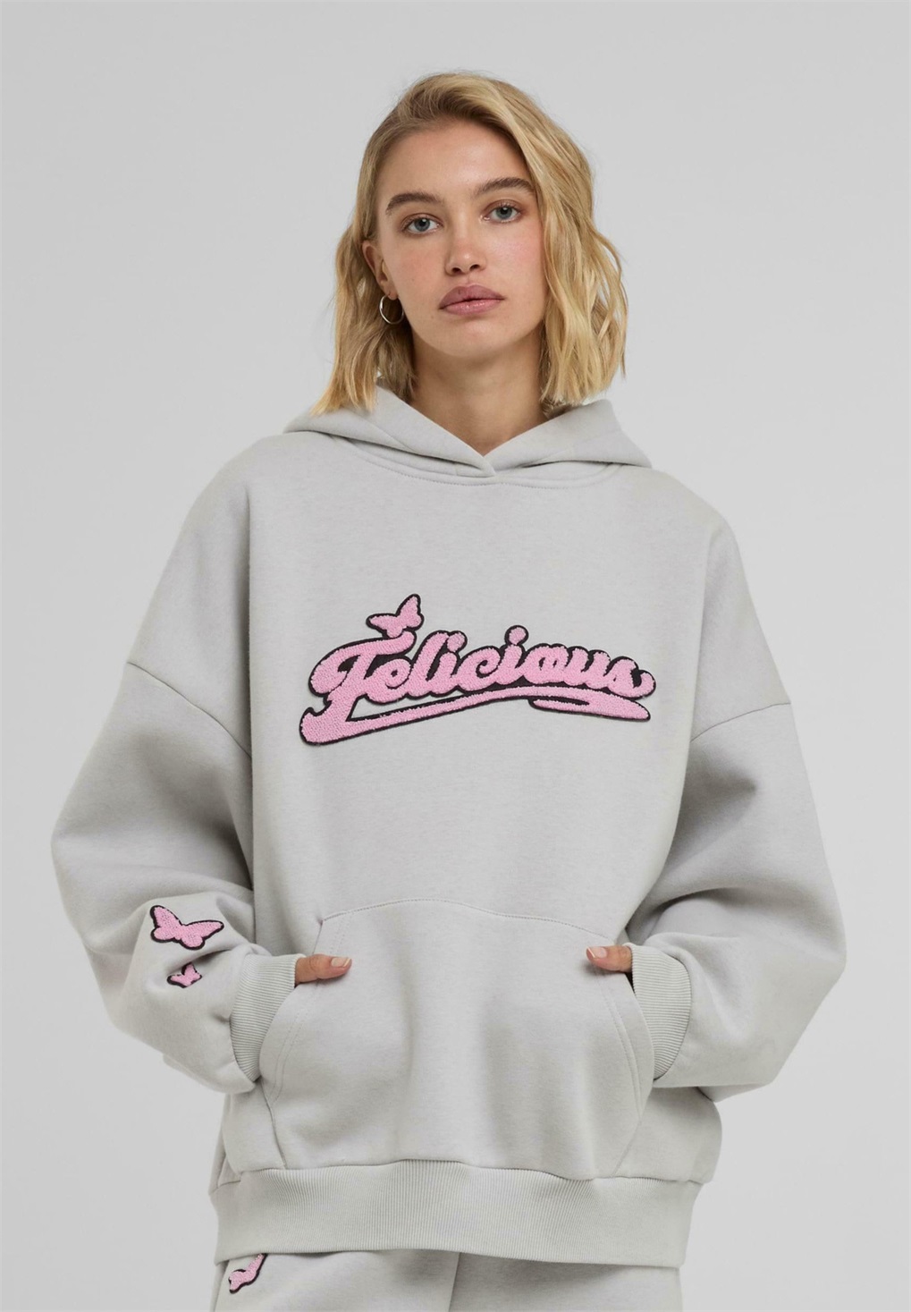 FELICIOUS SOFT - Kapuzenpullover - grey/grau