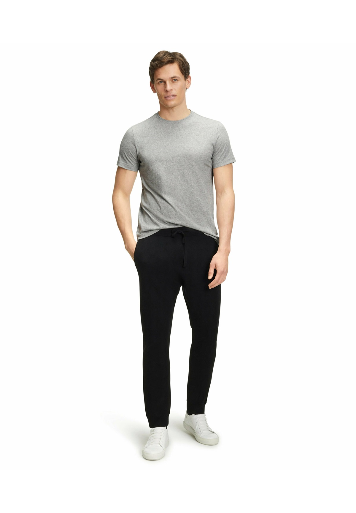 FALKE BASIC ROUND NECK - T-Shirt basic - light grey/hellgrau