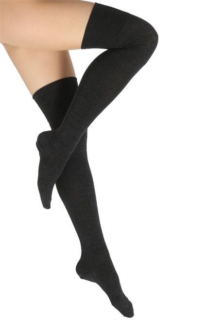 FALKE SOFTMERINO - Kniestrümpfe - anthrazit