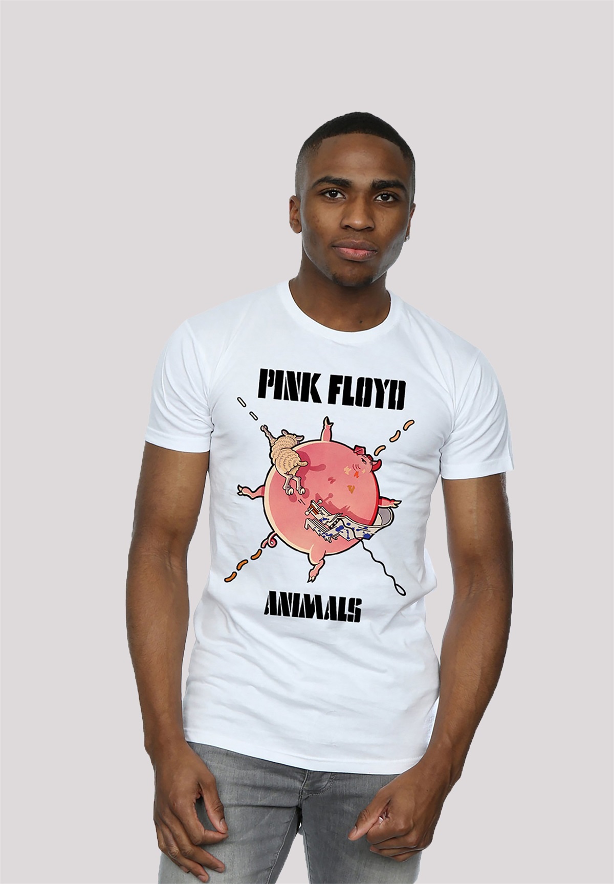 F4NT4STIC PINK FLOYD FAT PIG PREMIUM ROCK METAL MUSIK BAND FAN MERCH - T-Shirt print - white/weiß