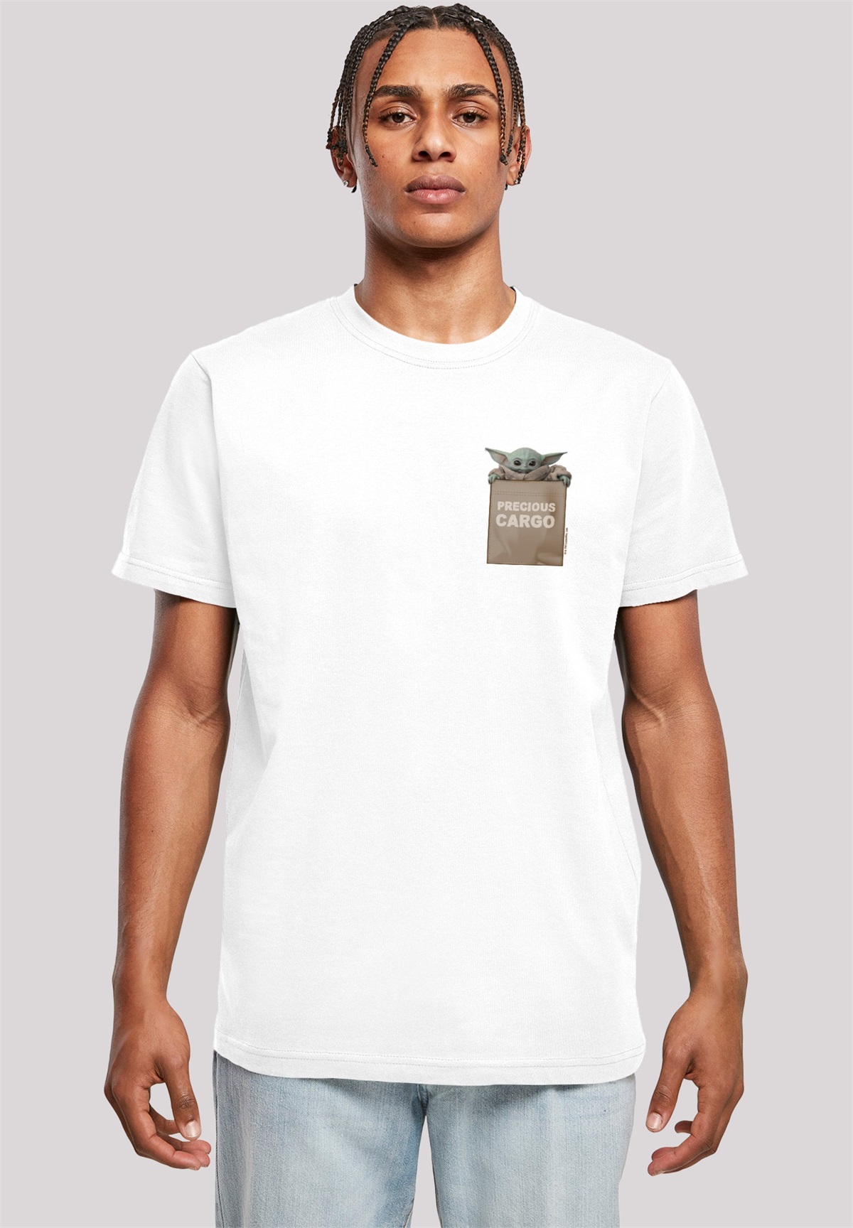 F4NT4STIC STAR WARS MANDALORIAN PRECIOUS CARGO GROGU - T-Shirt print - white/weiß