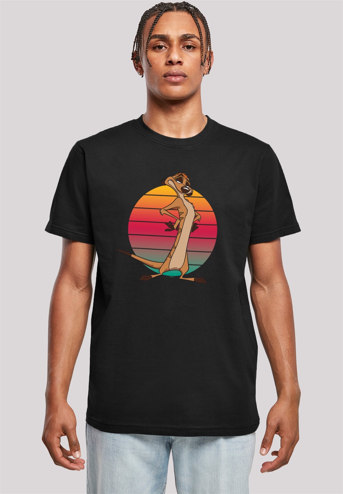 F4NT4STIC DISNEY KÖNIG DER LÖWEN TIMON SUNSET - T-Shirt print - black/schwarz