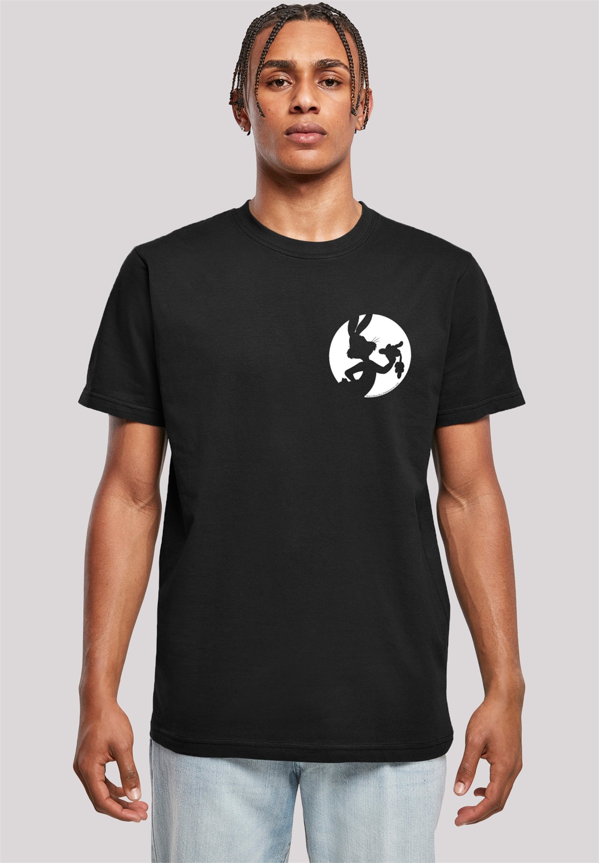 F4NT4STIC LOONEY TUNES BUGS BUNNY SILHOUETTE BREAST - T-Shirt print - black/schwarz
