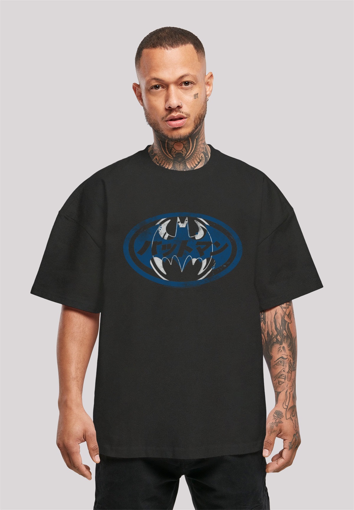 F4NT4STIC DC COMICS BATMAN JAPANESE LOGO WHITE - T-Shirt print - black/schwarz