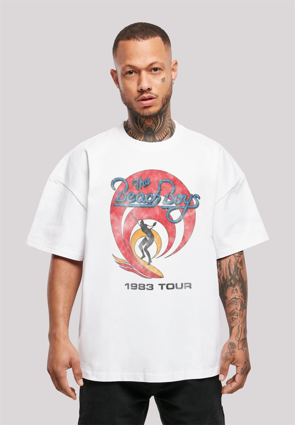 F4NT4STIC THE BEACH BOYS BAND SURFER VINTAGE - T-Shirt print - white/weiß