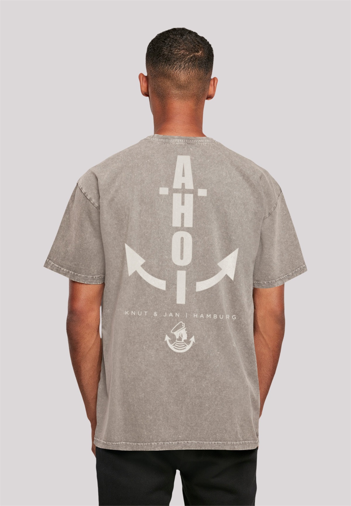 F4NT4STIC AHOI ANKER KNUT JAN HAMBURG - T-Shirt print - asphalt/dunkelgrau