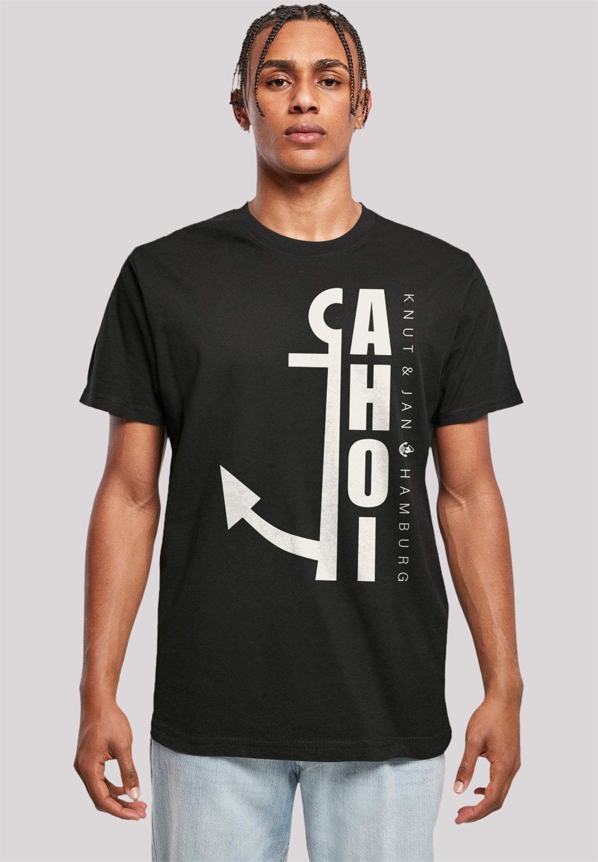 F4NT4STIC AHOI ANKER CROP KNUT JAN HAMBURG - T-Shirt print - schwarz
