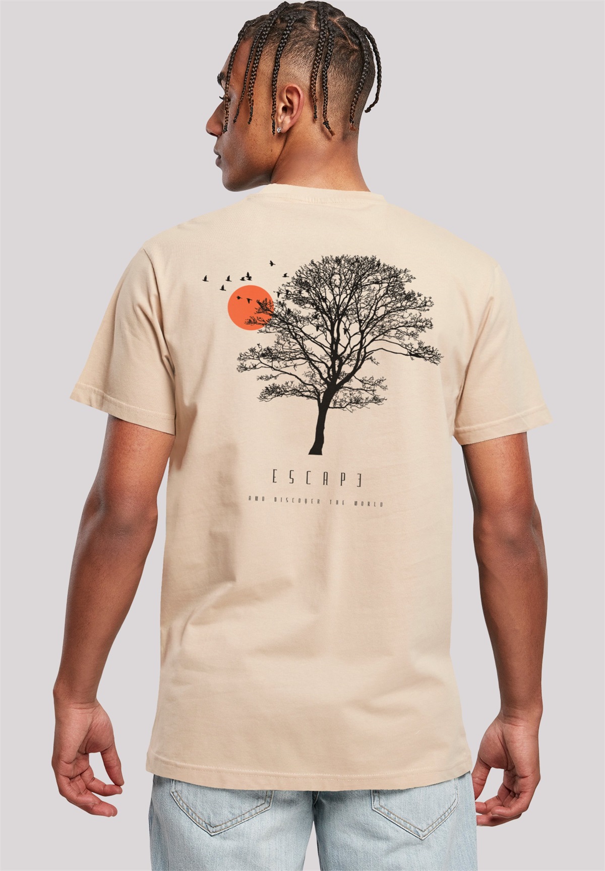 F4NT4STIC ESCAPE DISCOVER THE WORLD TREE BIRDS - T-Shirt print - sand
