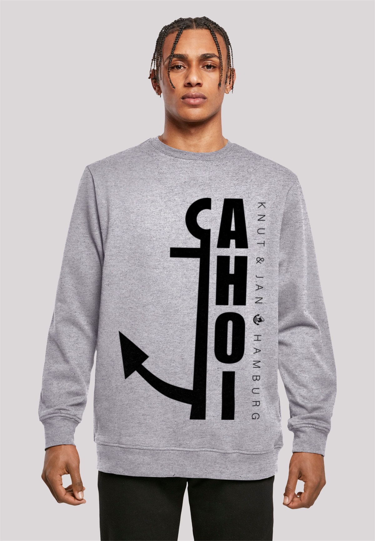 F4NT4STIC AHOI ANKER KNUT JAN HAMBURG - Sweatshirt - heather grey/grau