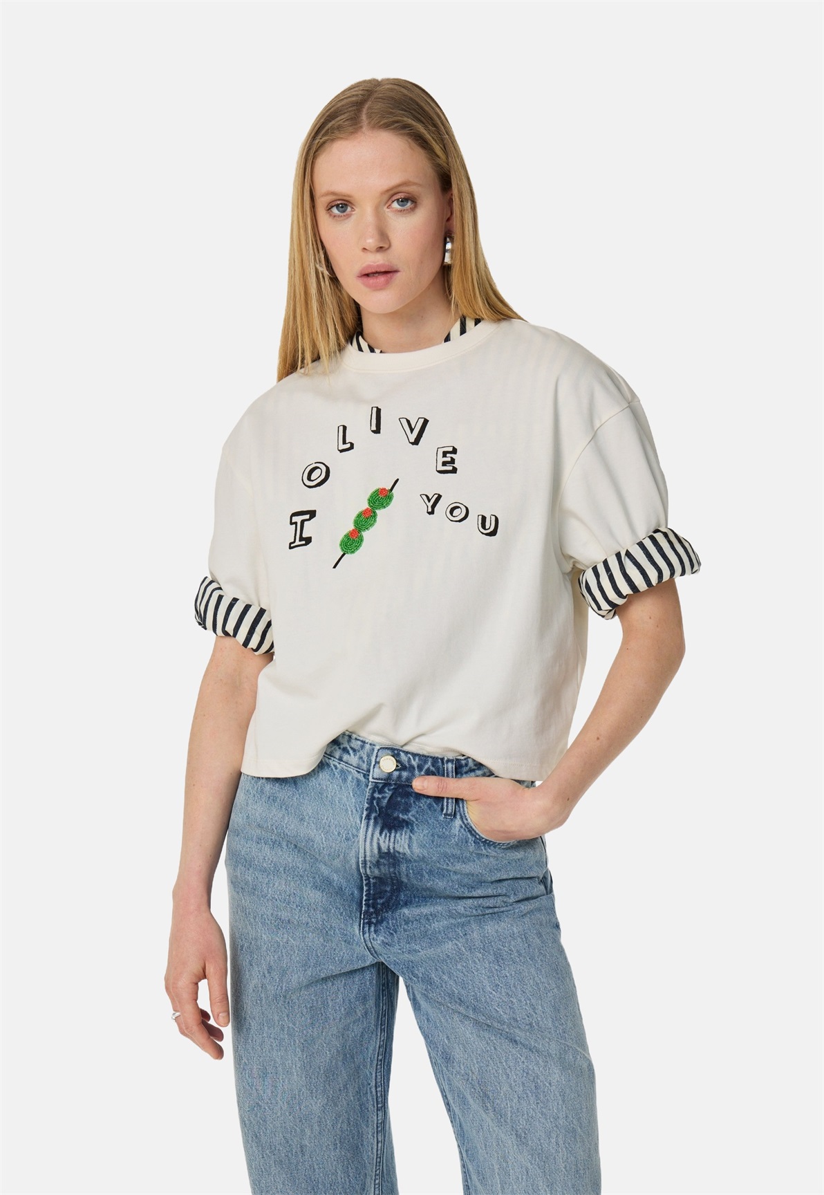 Fabienne Chapot BENJA - T-Shirt print - cream white/offwhite