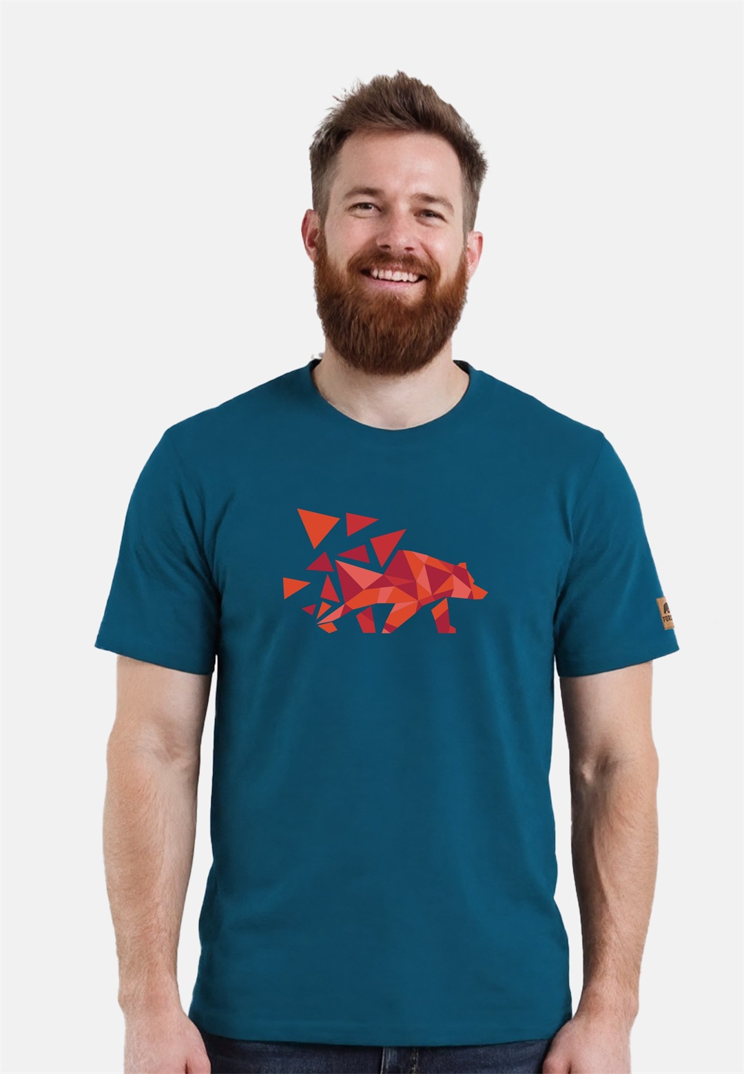 FORSBERG MIKKELSON MIT POLYGONBÄR - T-Shirt print - blau rot/blau