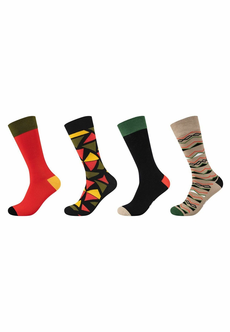 Fun Socks GRAFIK 4ER PACK - Socken - lamb s wool/schwarz
