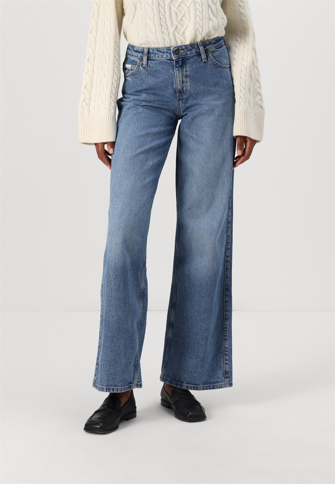 Guess Jeans WIDE LEG - Wide Leg - medium used wash/light-blue denim